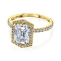 Kobelli Hexagon Halo 2.45ct Emerald Moissanite & 0.50ct Diamond Engagement Ring in 14k Gold - Saturday Collection