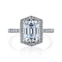 Kobelli Hexagon Halo 2.45ct Emerald Moissanite & 0.50ct Diamond Engagement Ring in 14k Gold - Saturday Collection