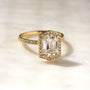 Kobelli Hexagon Halo 2.45ct Emerald Moissanite & 0.50ct Diamond Engagement Ring in 14k Gold - Saturday Collection