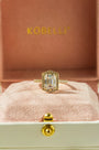 Kobelli Hexagon Halo 2.45ct Emerald Moissanite and Diamond Rings