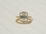 Kobelli Hexagon Halo 3.50ct Emerald Moissanite and Diamond Rings