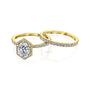 Kobelli Hexagon Halo 1.5ct Oval Moissanite and Diamond Rings