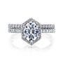 Kobelli Hexagon Halo 1.5ct Oval Moissanite and Diamond Rings