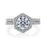 Kobelli Hexagon Halo 1.5ct Round Moissanite and Diamond Rings