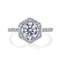 Kobelli Hexagon Halo 1.5ct Round Moissanite & 0.5ct Diamond Engagement Ring in 14k Gold - Saturday Collection
