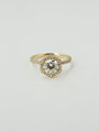 Kobelli Hexagon Halo 1.5ct Round Moissanite and Diamond Rings