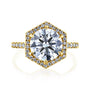 Kobelli Hexagon Halo 3.1ct Round Moissanite & 0.50ct Diamond Engagement Ring in 14k Gold - Saturday Collection