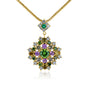Mixed Natural Stones Chrysanthemum Prism Necklace