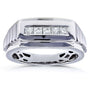 Kobelli Mens Ring Channel Square Diamonds 1/2 Carat (ctw) in 10k White Gold