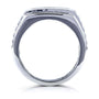 Kobelli Mens Ring Channel Square Diamonds 1/2 Carat (ctw) in 10k White Gold