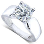 Kobelli Round Moissanite Solitaire Engagement Ring 2 CTW 14k White Gold