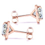 Kobelli Round Moissanite and Diamond Stud Earrings 2 1/4 CTW 14k Gold