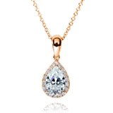 Kobelli Pear-Shape Moissanite (8mm x 5mm) & Diamond Necklace in 14K Gold MZ61759/R