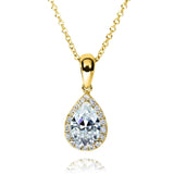 Kobelli Pear-Shape Moissanite (8mm x 5mm) & Diamond Necklace in 14K Gold MZ61759/Y