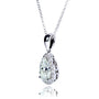 Kobelli Pear-Shape Moissanite (9mm x 6mm) & Diamond Necklace 14K Gold