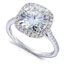 Kobelli Cushion Forever One 8.5mm Moissanite Halo Ring 14k White Gold (3 CTW)