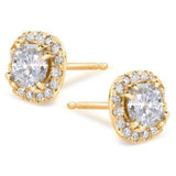 Kobelli Cushion-cut Moissanite and Diamond Earrings 1 1/5 CTW 14k Gold MZ61844_YG