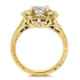 Kobelli Antique Forever One (D-F) Moissanite Engagement Ring with Diamond 1 1/5 CTW 14k Yellow Gold