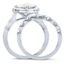 Kobelli Antique Floral Cushion-cut Moissanite Bridal Set with Diamond 2 1/6 CTW 14k White Gold
