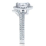 Kobelli Oval Moissanite and Diamond Halo Bridal Set 2 3/5 CTW 14k White Gold