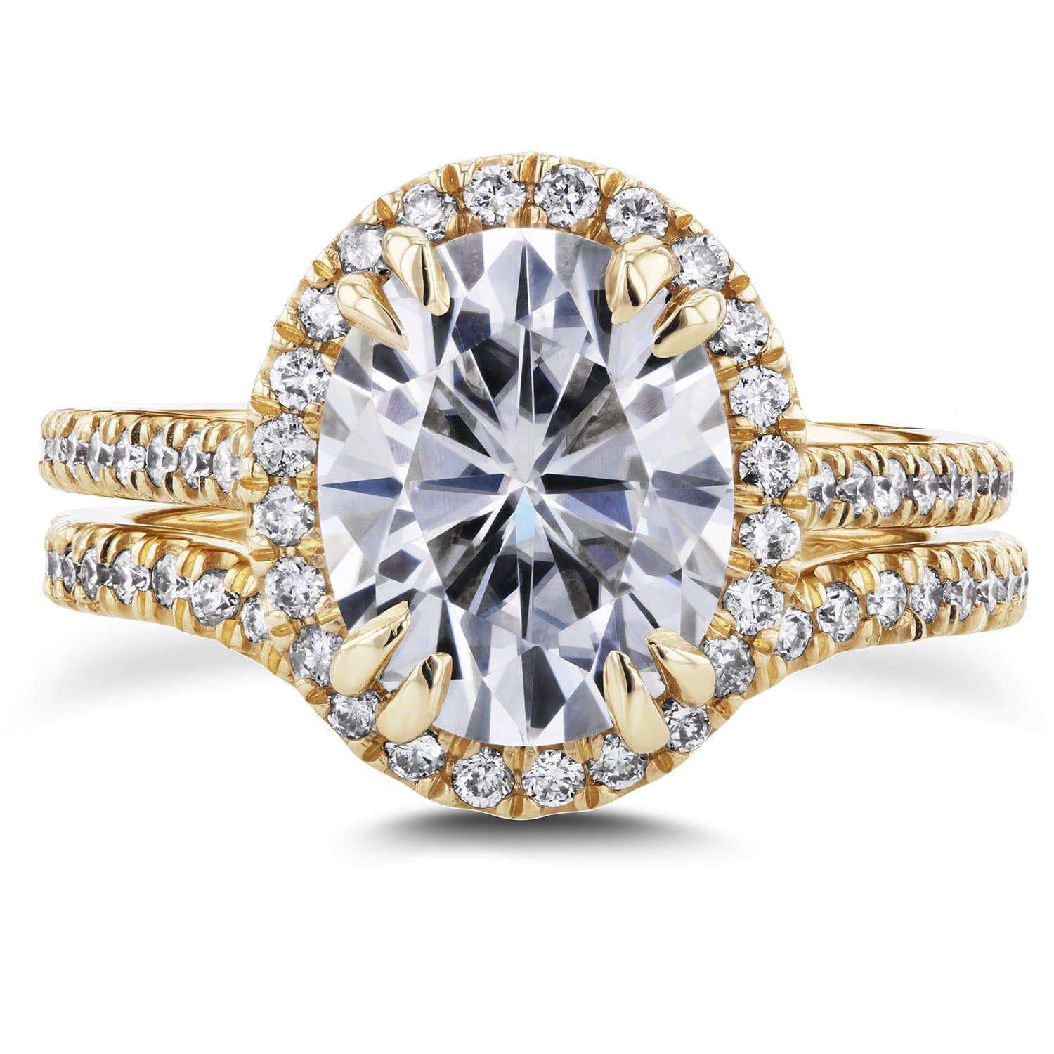 3.6 Carat Moissanite Oval Bridal Set