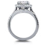 Kobelli Oval Moissanite and Halo Diamond Bridal Set 3 3/5 CTW in 14k White Gold