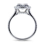 Kobelli 2 Carat TW Moissanite with Diamond and Sapphire Cushion Halo Engagement Ring in 14k White Gold