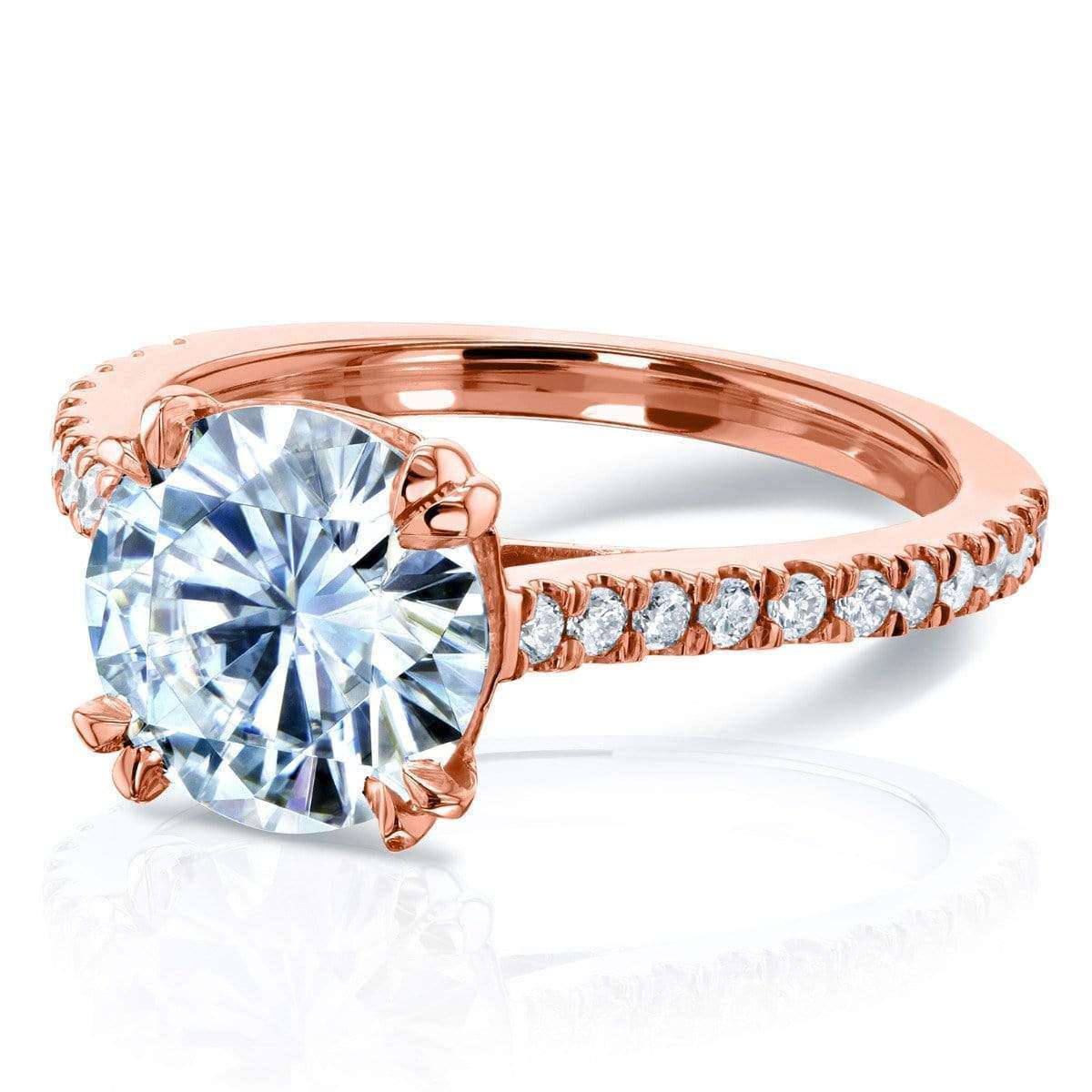 2.15 Carat Moissanite Peek-a-boo Near Eternity Cathedral Ring