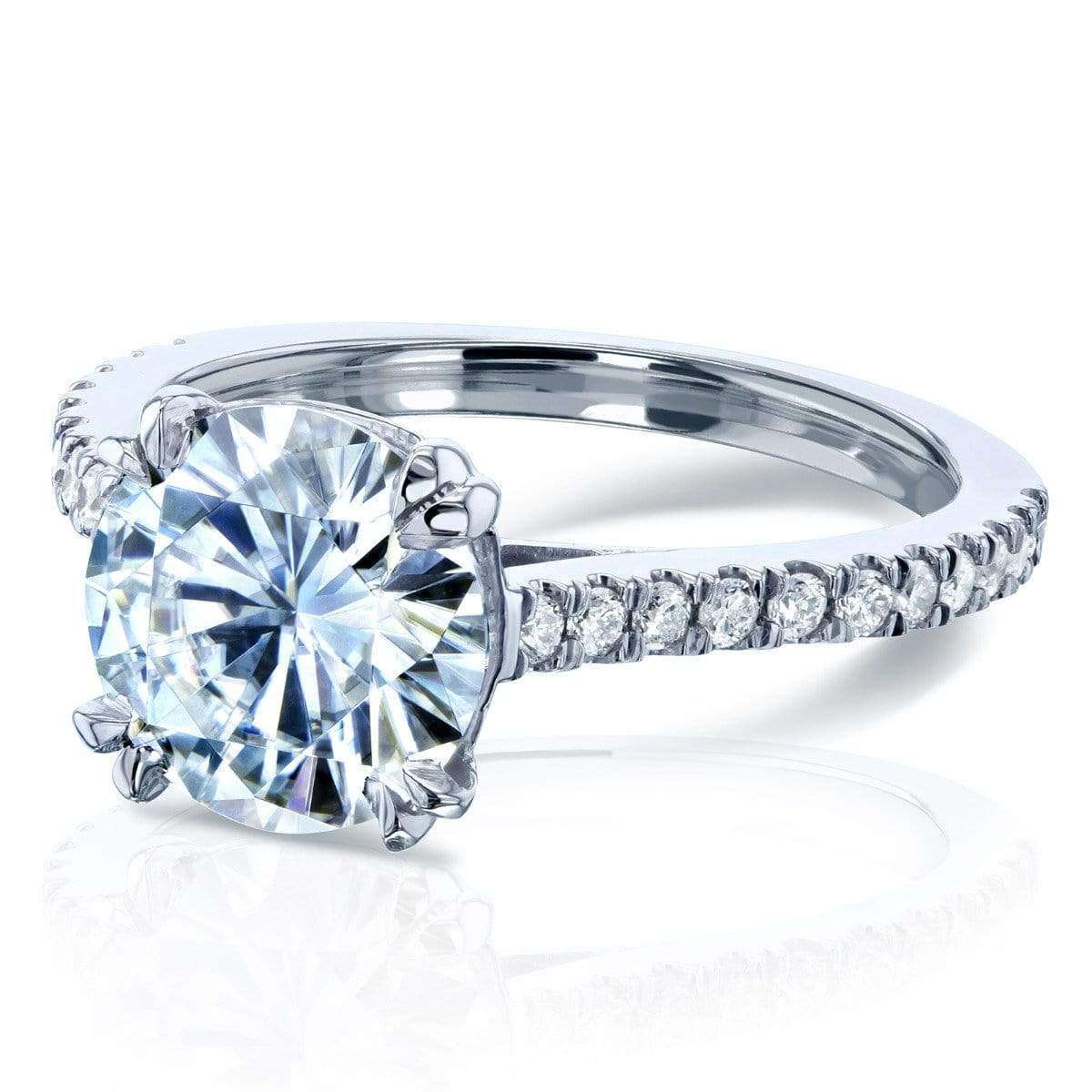 Kobelli Round Moissanite Ring 14k White Gold (2 1/5 CTW)