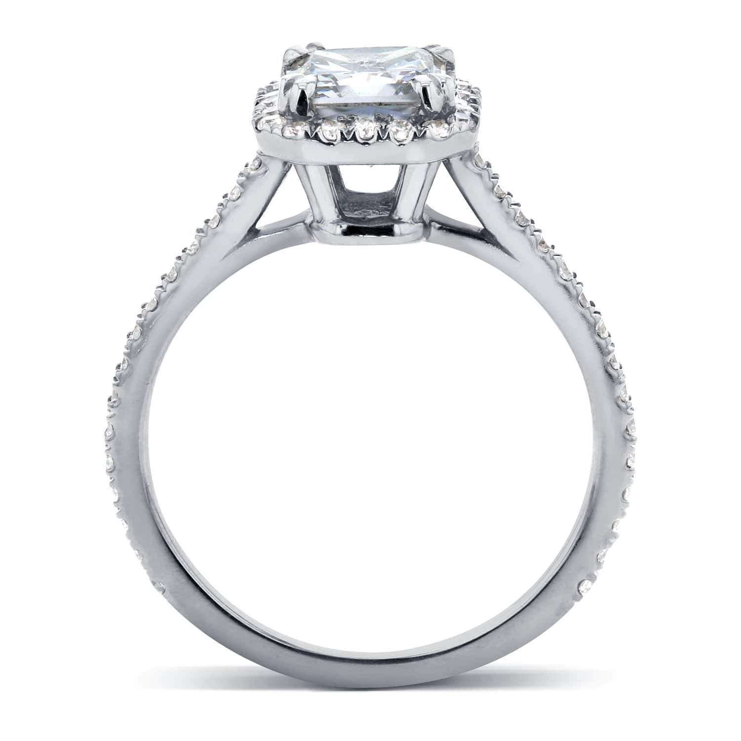 Kobelli Moissanite and Diamond Halo 1 2/5 CTW in 14k White Gold Ring
