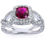 Kobelli Pink Tourmaline and 1 2/5ct TDW Diamond Ring in 14k White Gold