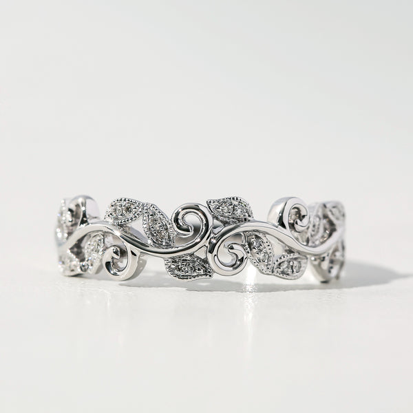 White Gold Round Diamond Milgrain Fine Fashion Ring | Powers Jewelry  Designers Milwaukee, Wisconsin