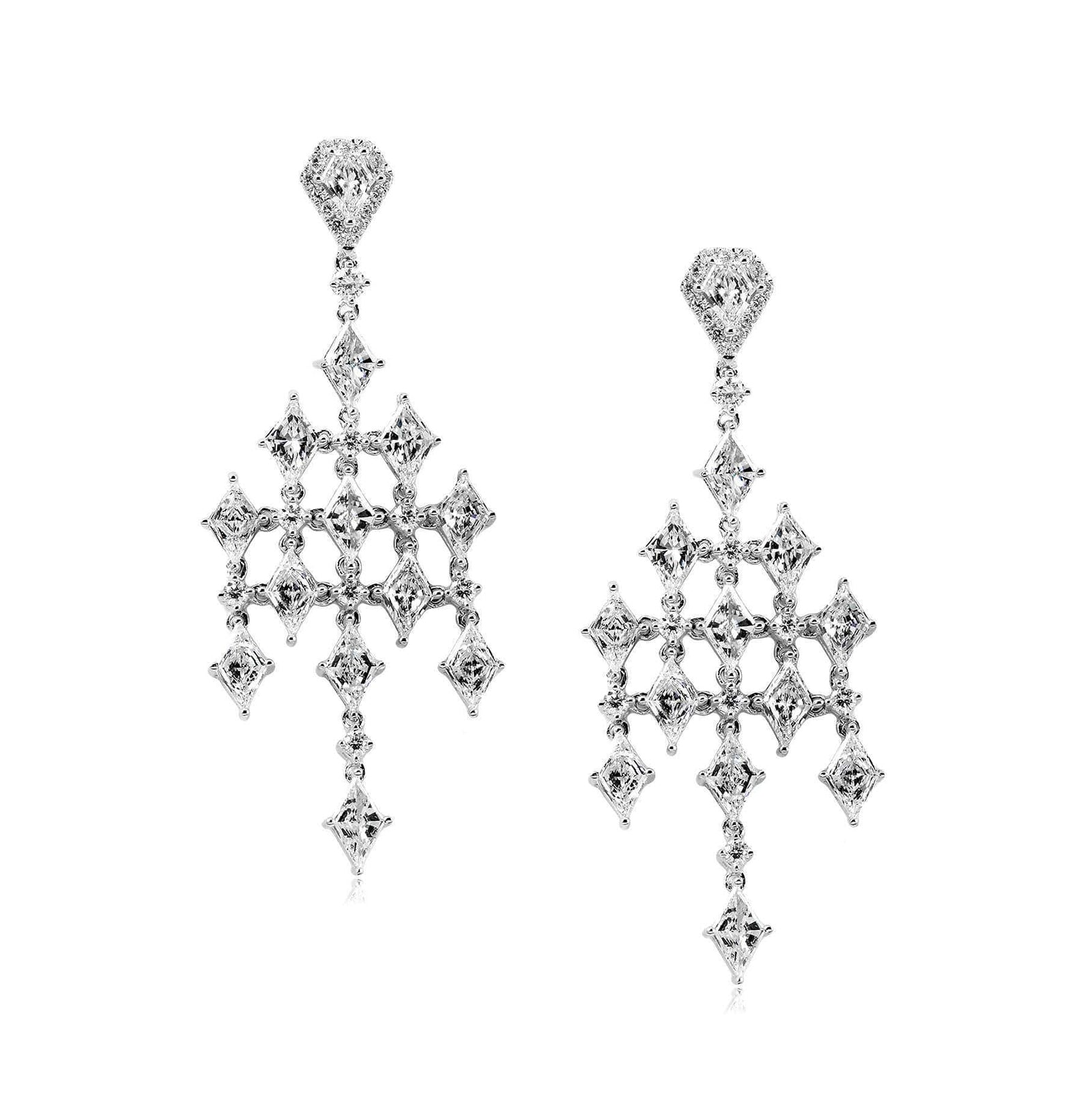 4.35 Carat Natural Diamond Castle Earrings