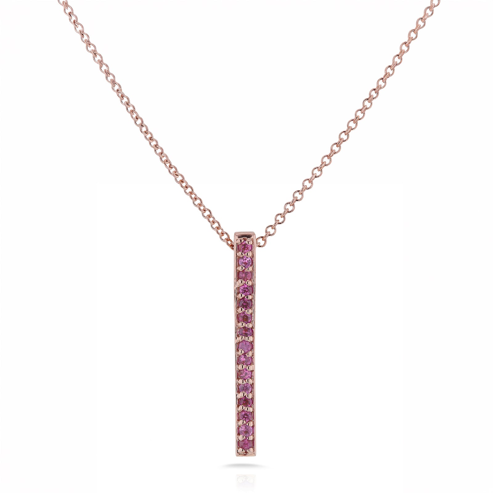 Pink Sapphire "Strength" and "Courage" BCA Pillar Necklace