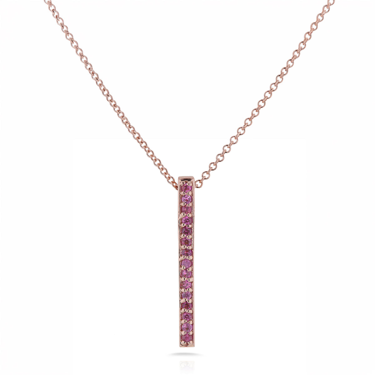 Pink Sapphire "Strength" and "Courage" BCA Pillar Necklace