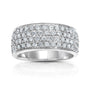 Multi-row natural diamond wide band in white gold