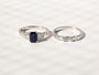 Kobelli Blue Sapphire & White Diamond Vintage Style Ring