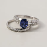 Kobelli Blue Sapphire & White Diamond Bridal Set