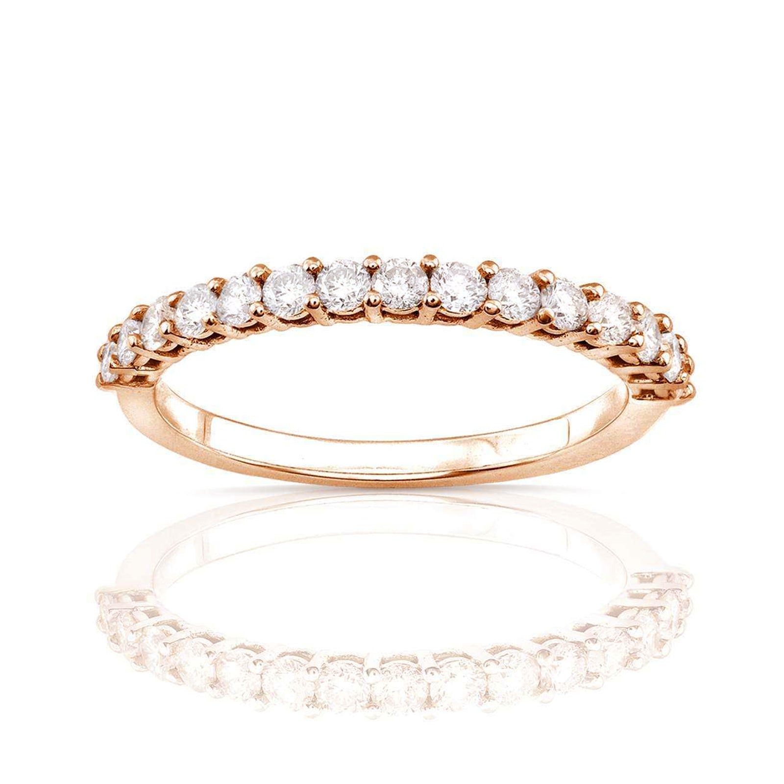 0.5 Carat Natural Diamond Half Eternity Ridged Ring