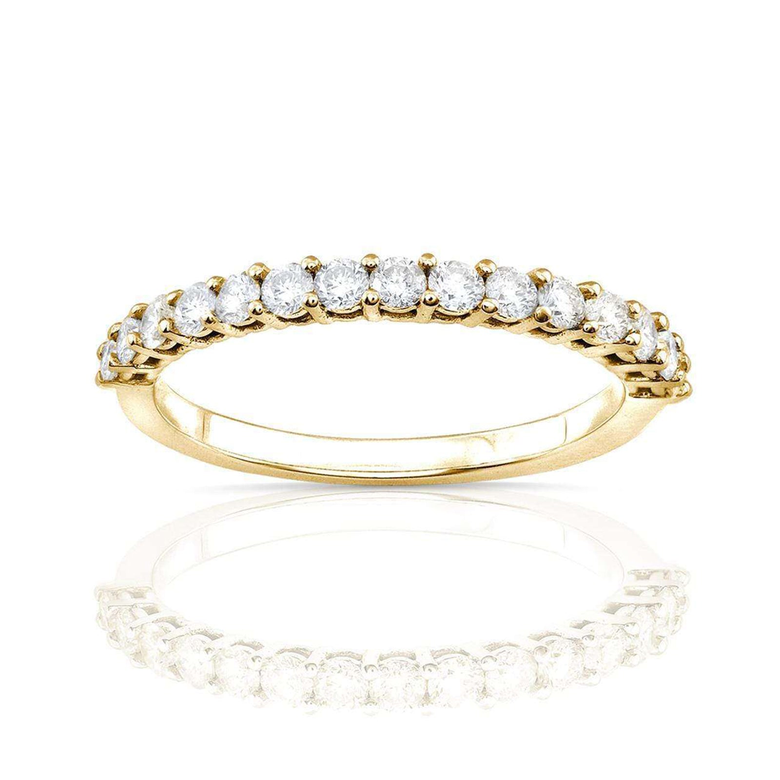 0.5 Carat Natural Diamond Half Eternity Ridged Ring