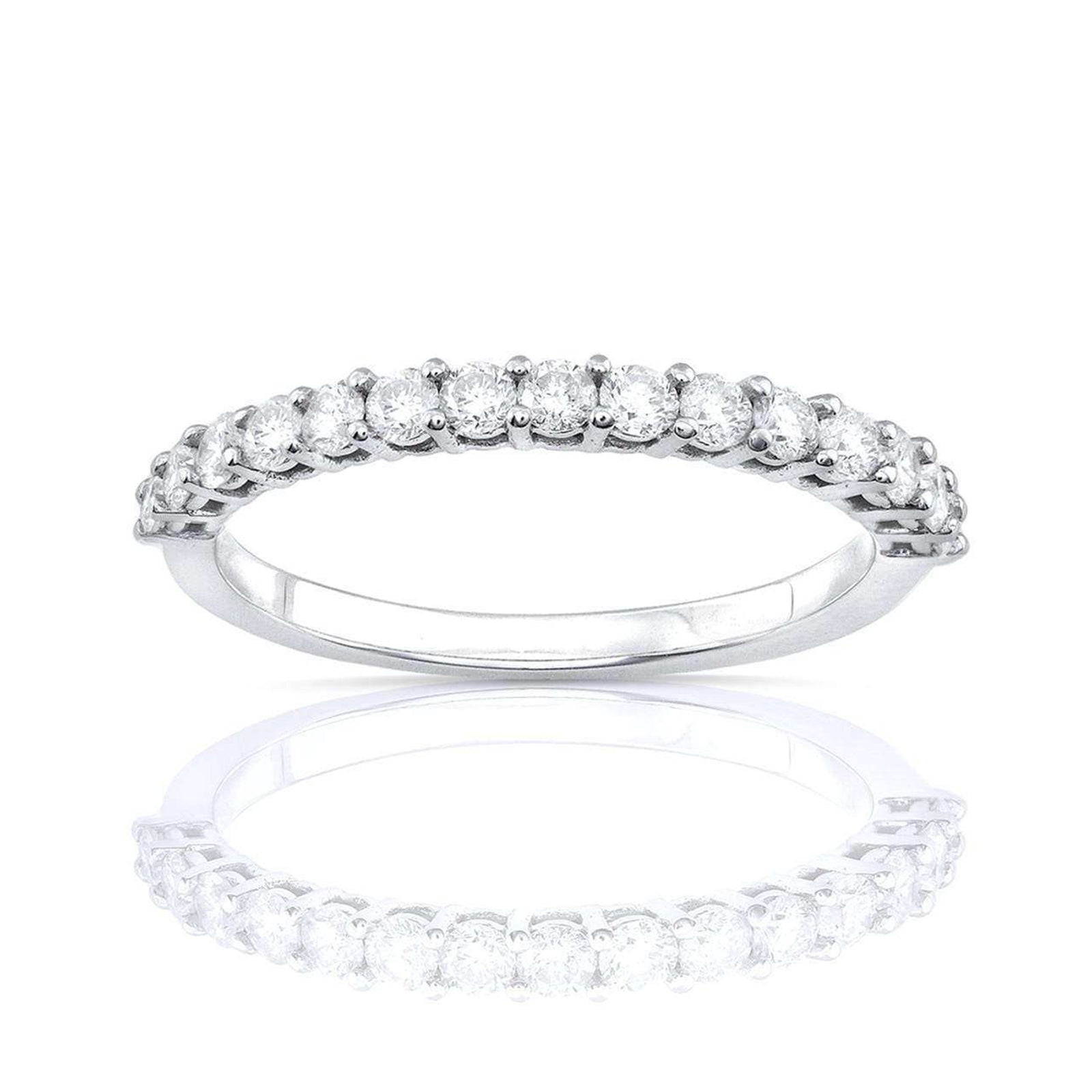 0.5 Carat Natural Diamond Half Eternity Ridged Ring