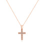 Classic Diamond Lined Cross in Rose Gold