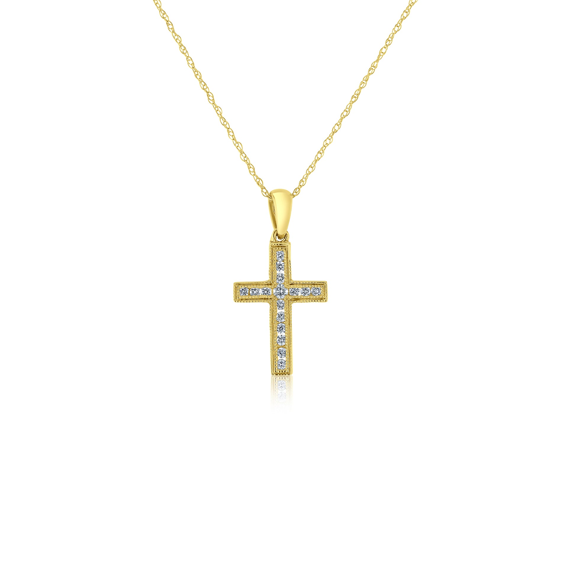 0.18 Carat Natural Diamond Sunday Necklace in Yellow Gold