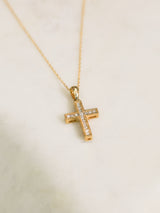 Classic Diamond Lined Cross, Milgrain Edges