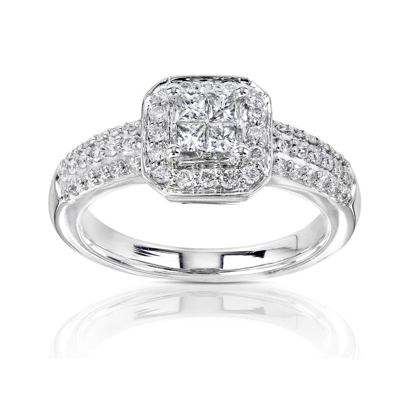 0.5 Carat Natural Diamond Quad Princess Gina Ring