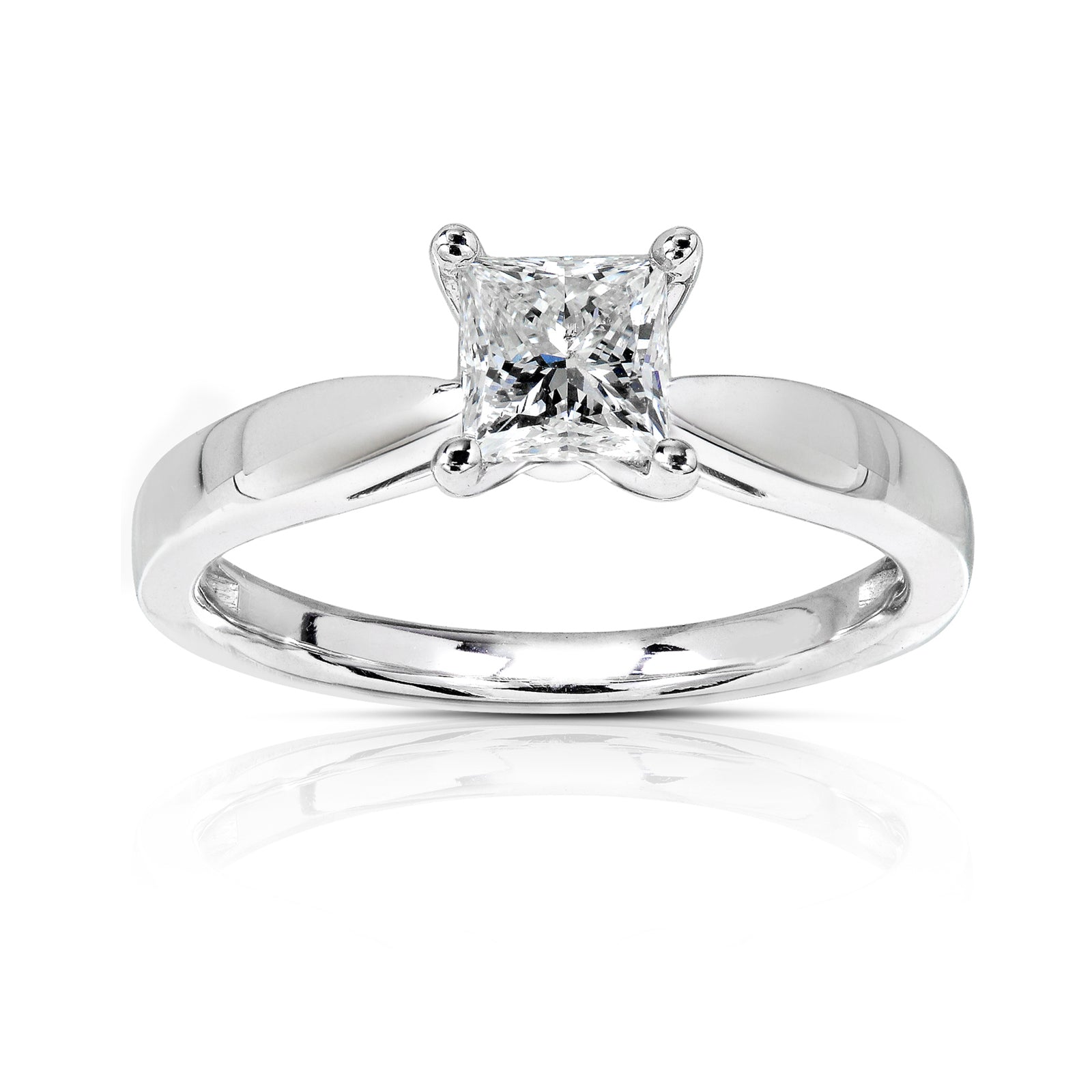 0.5 Carat Natural Diamond Solitaire Princess Tokyo Ring