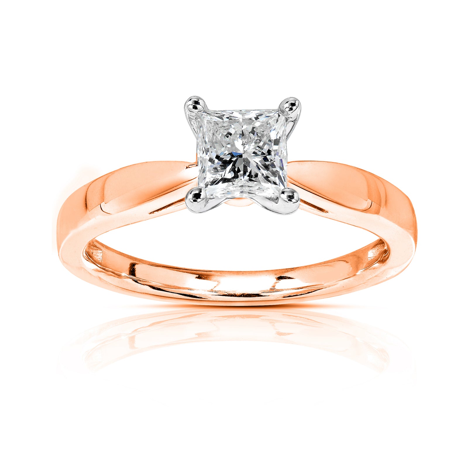 0.5 Carat Natural Diamond Solitaire Princess Tokyo Ring