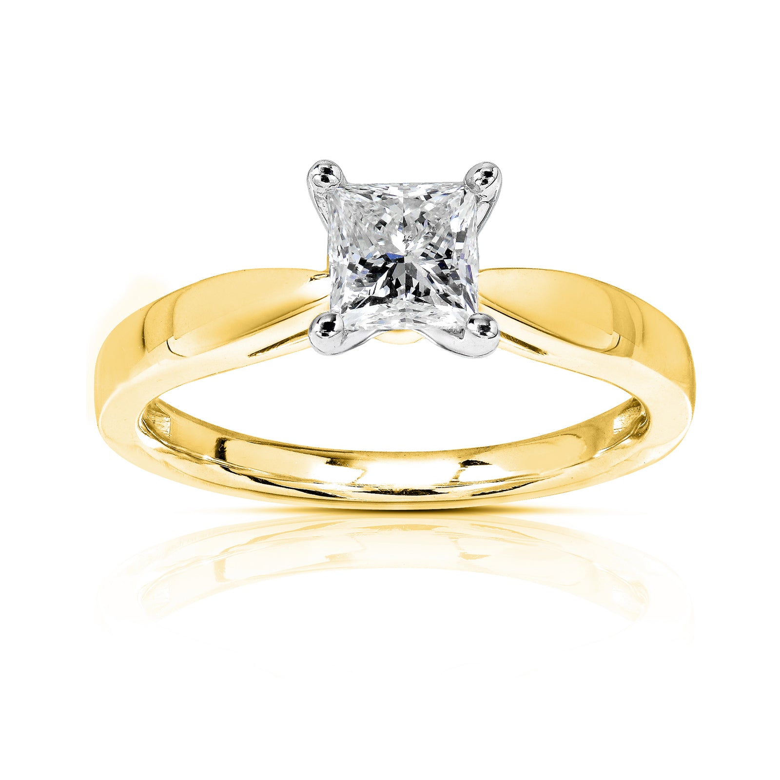 0.5 Carat Natural Diamond Solitaire Princess Tokyo Ring
