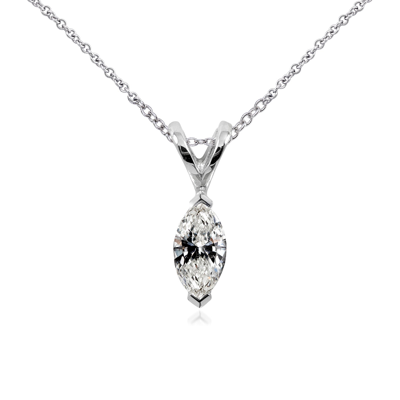 0.25 Carat Natural Diamond Marquise Necklace