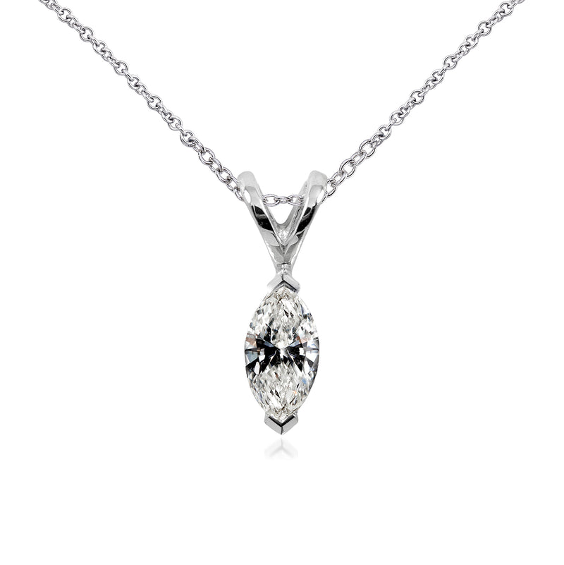 Diamond Solitaire Marquise 1/4 karat i 14K hvidguld